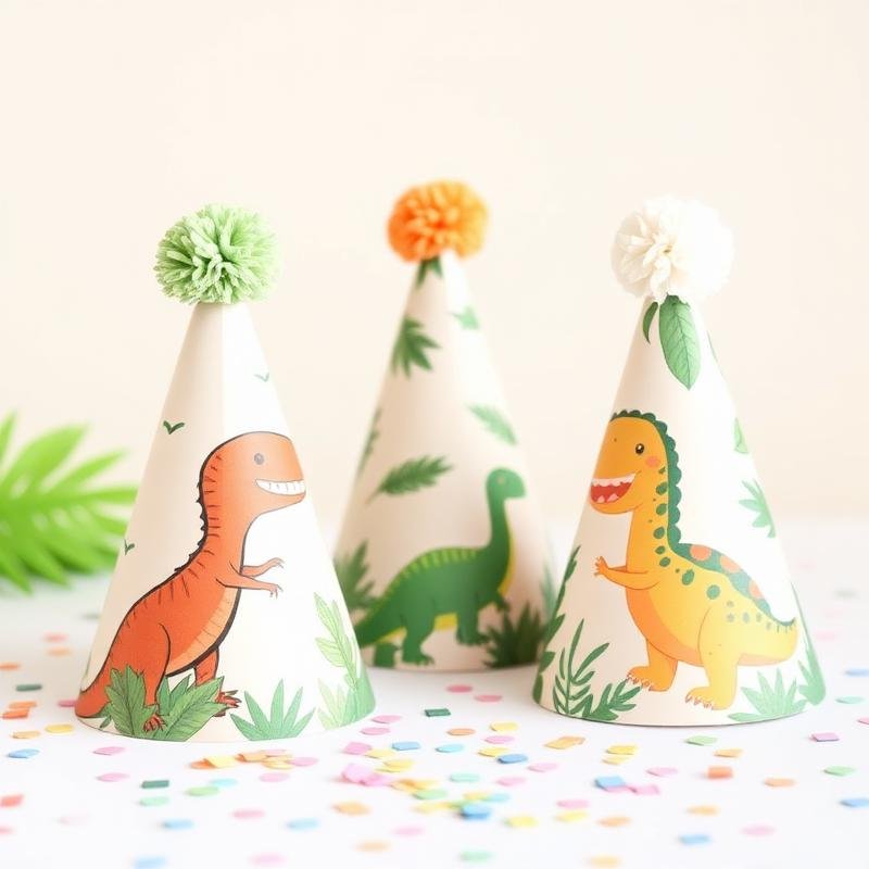 Chapeuzinhos personalizados com tema dinossauros