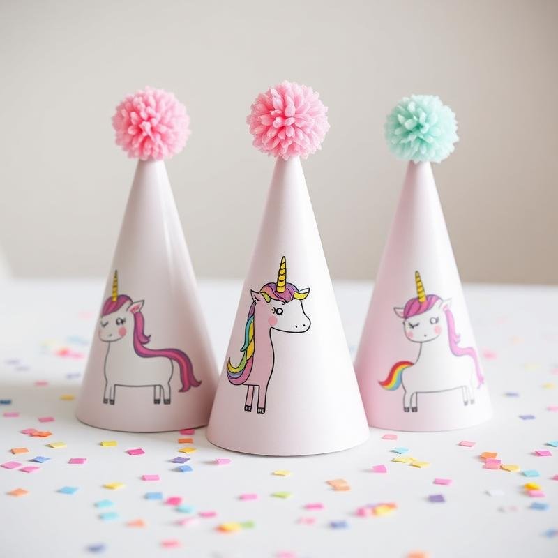 Chapeuzinhos personalizados com tema unicórnio